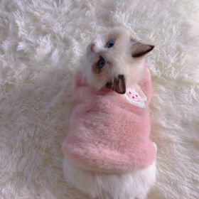 Vest Fluffy Jacket Pet Dog Clothes (Option: Pink-M)