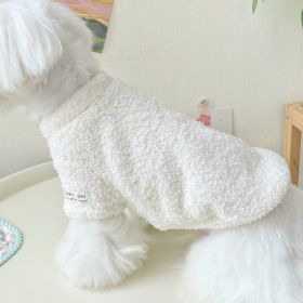 Double-sided Cloud Velvet Thickened Pet Puppy Cat Clothes (Option: White-XL)